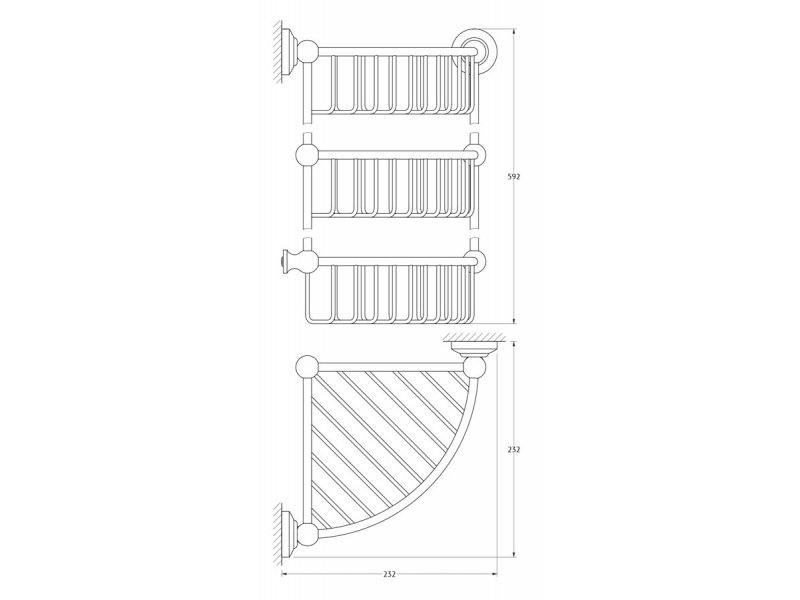 Купить Полочка-решетка 3SC Stilmar STI 509 угловая 3-х ярусная 23 см, античная бронза