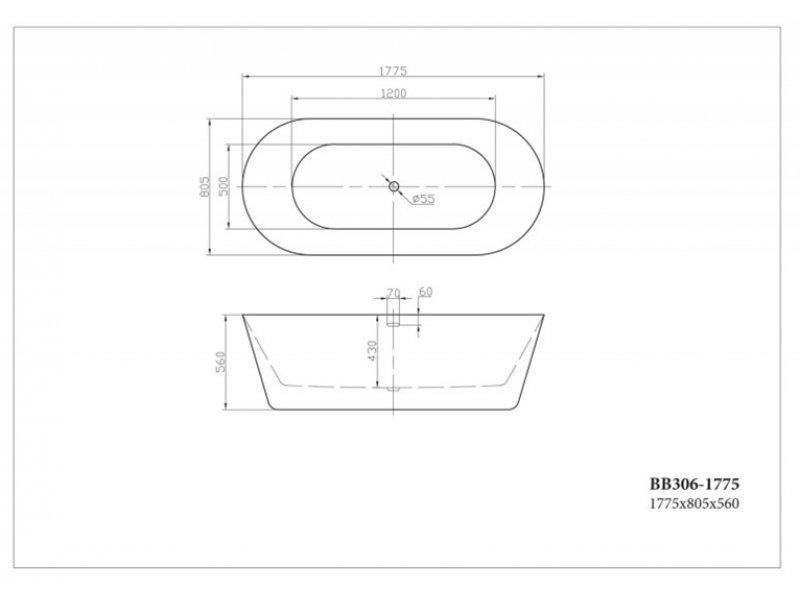 Купить Акриловая ванна BelBagno BB306-1775