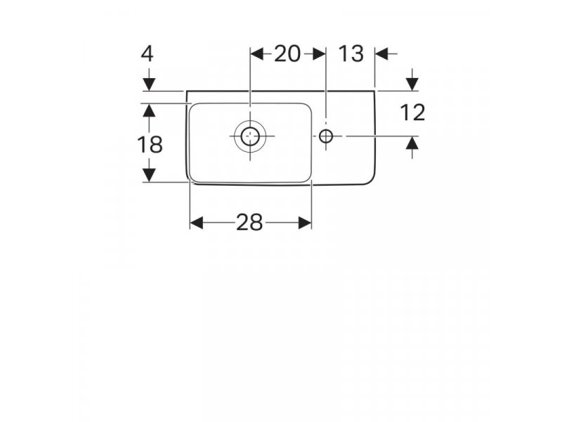 Купить Раковина Geberit Renova Compact, 50х25 белая, R/L