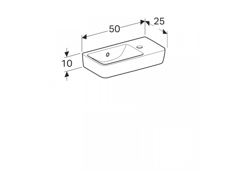 Купить Раковина Geberit Renova Compact, 50х25 белая, R/L