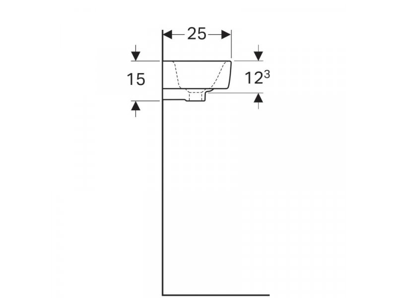 Купить Раковина Geberit Renova Compact, 50х25 белая, R/L