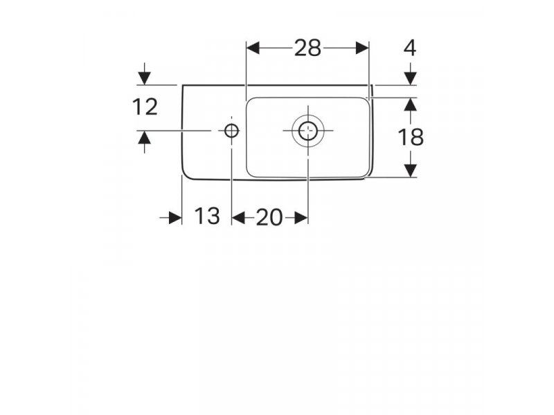 Купить Раковина Geberit Renova Compact, 50х25 белая, R/L