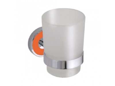 Стакан для зубных щеток Bemeta Trend-i 104109018g 7 x 10.5 x 9.5 см, хром, оранжевый