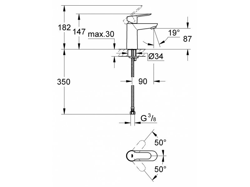 Купить Смеситель для раковины Grohe BauEdge 23330000