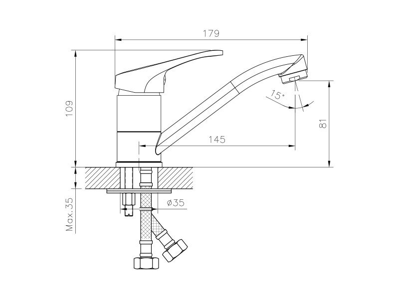Купить Смеситель Decoroom DR21012, для раковины, хром