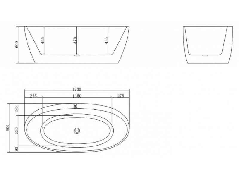 Купить Ванна акриловая BelBagno BB404-1700-800, 170 х 80 см