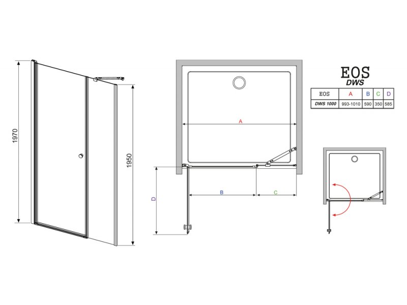 Купить Душевая дверь в нишу Radaway EOS DWS 100 L