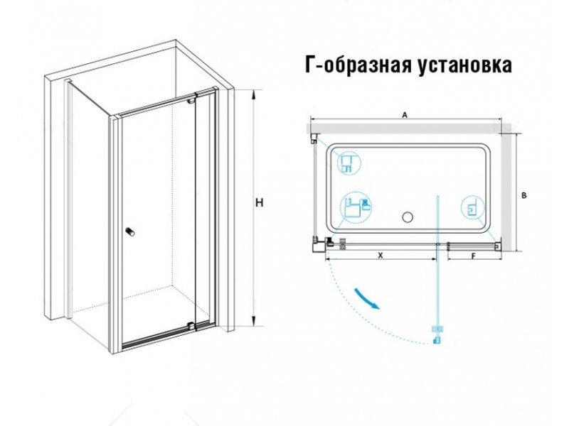 Купить Душевой уголок RGW PA-44, 04084498-11, 90 х 80 x 185 см, дверь распашная, стекло прозрачное, хром