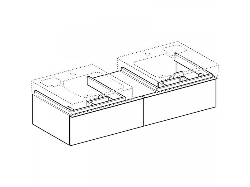 Купить Тумба для двух раковин Geberit iCon 840320000, 120 см, цвет белый