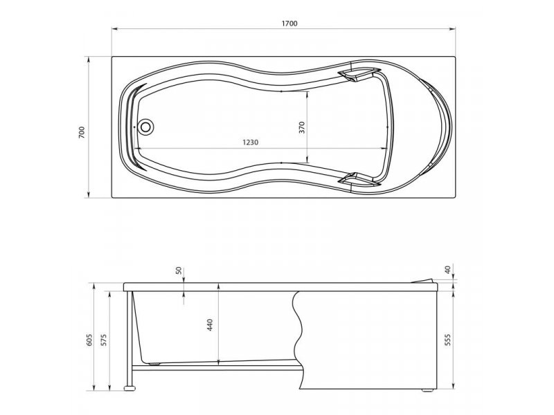 Купить Ванна акриловая Aquanet Tessa New 170 x 70 см 00242924