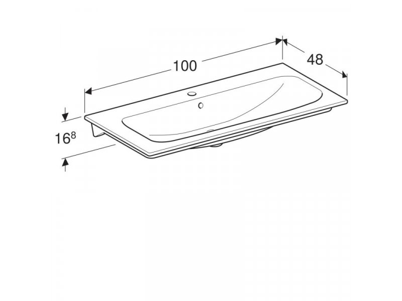 Купить Раковина Geberit Renova Plan 122200000, 100 х 48 см, белая