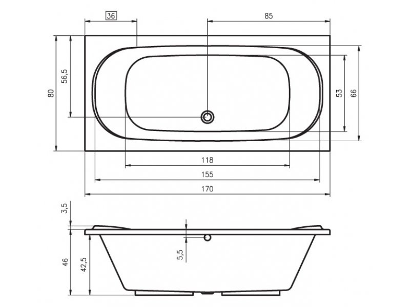 Купить Ванна гидромассажная Riho Taurus 170 x 80 см, BLISS