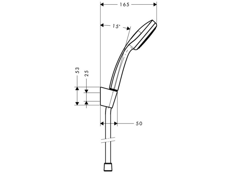 Купить Ручной душ Hansgrohe Croma 100 Mono 27574000, шланг 1,25 м