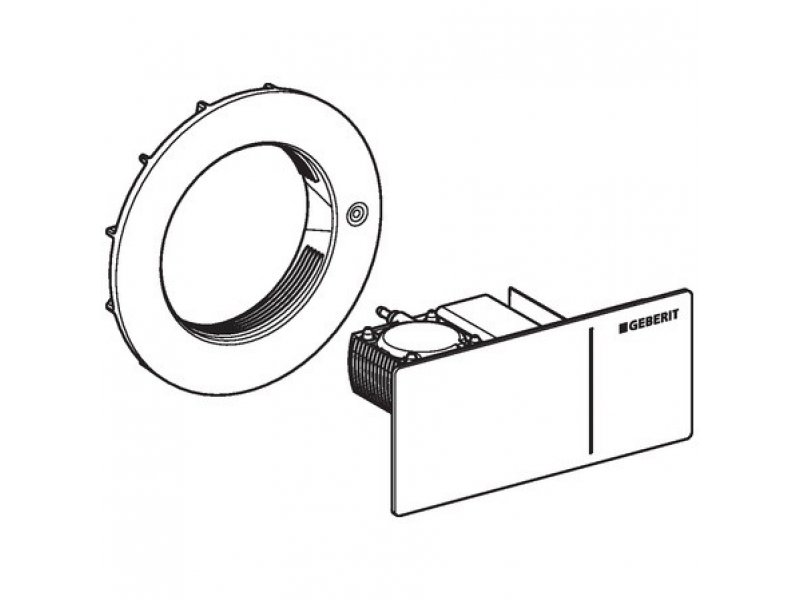 Купить Клавиша Geberit Omega Type 70 115.083.SQ.1 для унитаза, двойной смыв, стекло/алюминий, цвет умбра