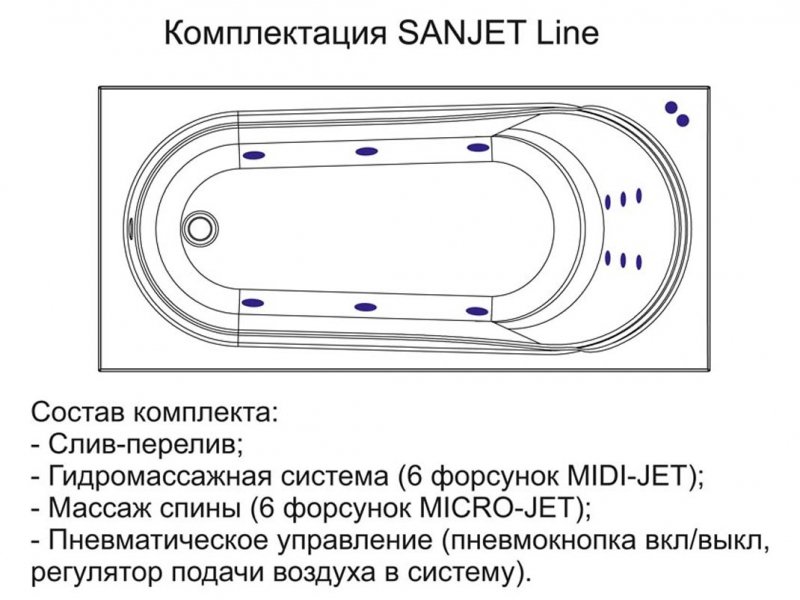 Купить Ванна гидромассажная Am.Pm Joy 170 х 70 см W85A-170-070W-A Line