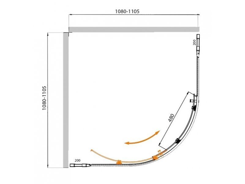 Купить Душевой уголок Cezares Molveno-R-11-90+20-P-Cr, 110 x 110 x 190 см, стекло текстурное Punto, хром