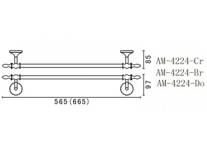 Купить Полотенцедержатель Art&Max Bohemia AM-E-4224-Cr, 56.5 см, хром