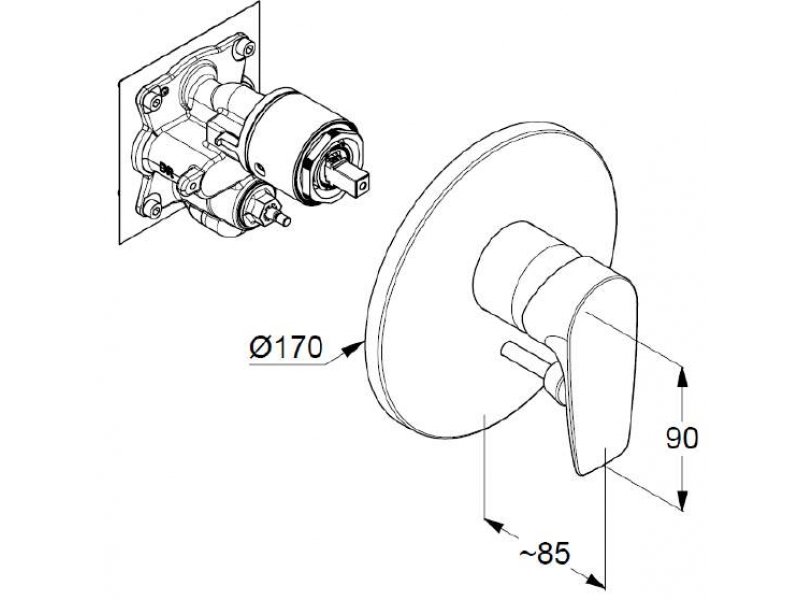 Купить Смеситель для ванны и душа Kludi Pure&Solid 346500575