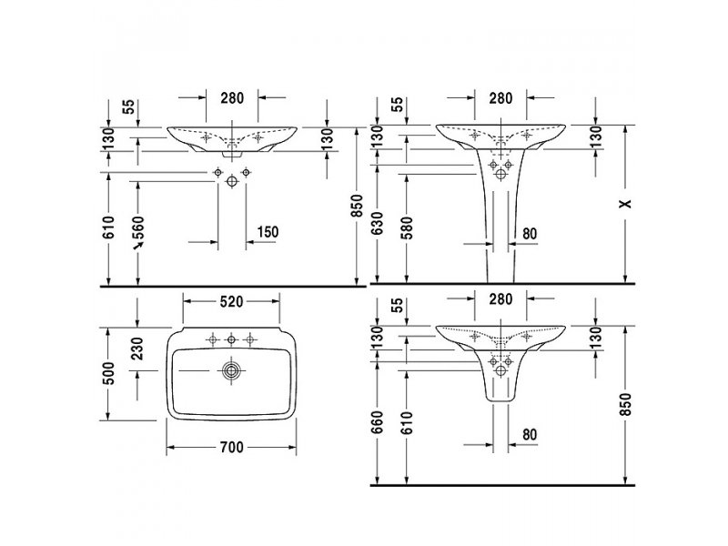 Купить Раковина Duravit PuraVida 270070 00 00, 70 см