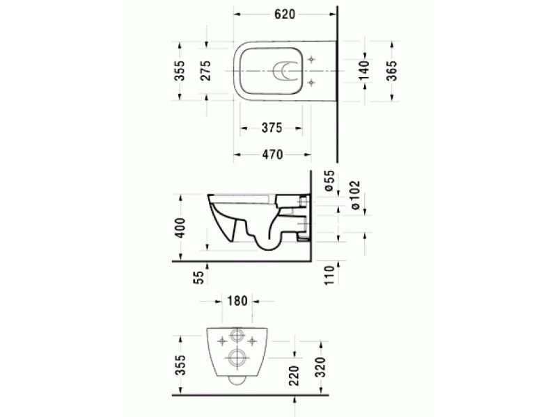 Купить Подвесной унитаз Duravit Happy D. 2 2550090000