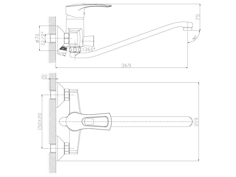 Купить Смеситель Rossinka T40-34 для ванны и душа