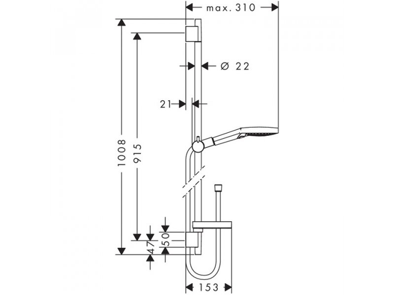 Купить Душевой гарнитур Hansgrohe Raindance Select S 120 3jet PowderRain 27667000, штанга 90 см