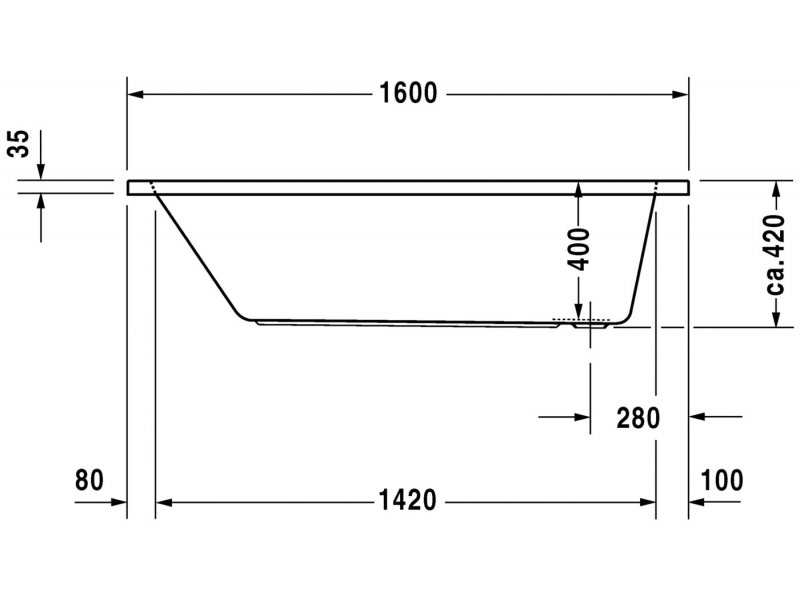 Купить Ванна акриловая Duravit D-Code 700096000000000, 160 х 70 см