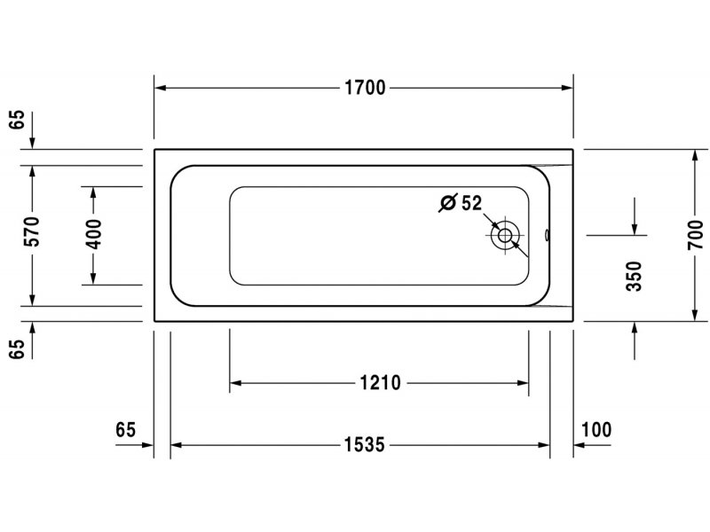 Купить Ванна акриловая Duravit D-Code 700098000000000, 170 х 70 см