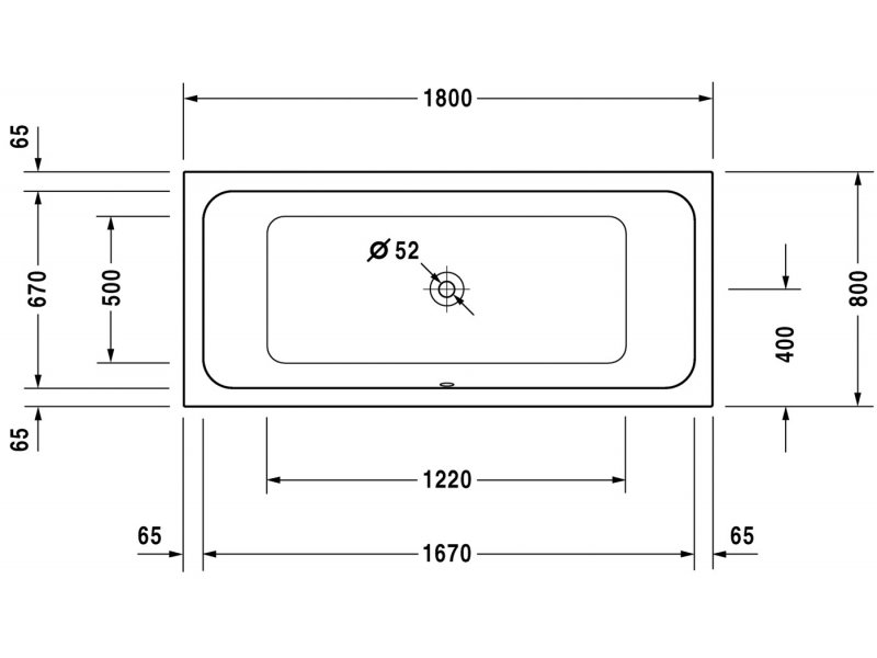 Купить Ванна акриловая Duravit D-Code 700101000000000, 180 х 80 см