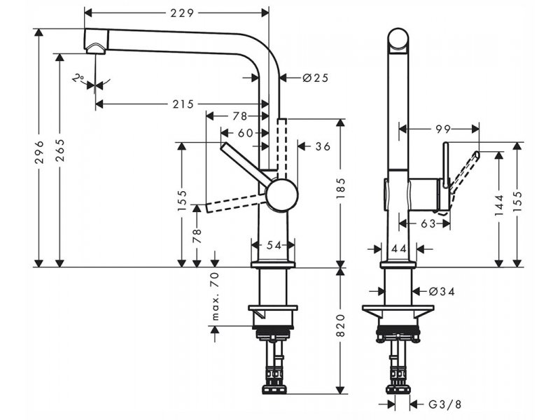 Купить Кухонный смеситель Hansgrohe Talis M54, 72840000, хром