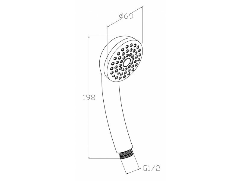 Купить Душевая лейка Aquanet AF000-01C 6.9 см, 1 режим, хром, 246905