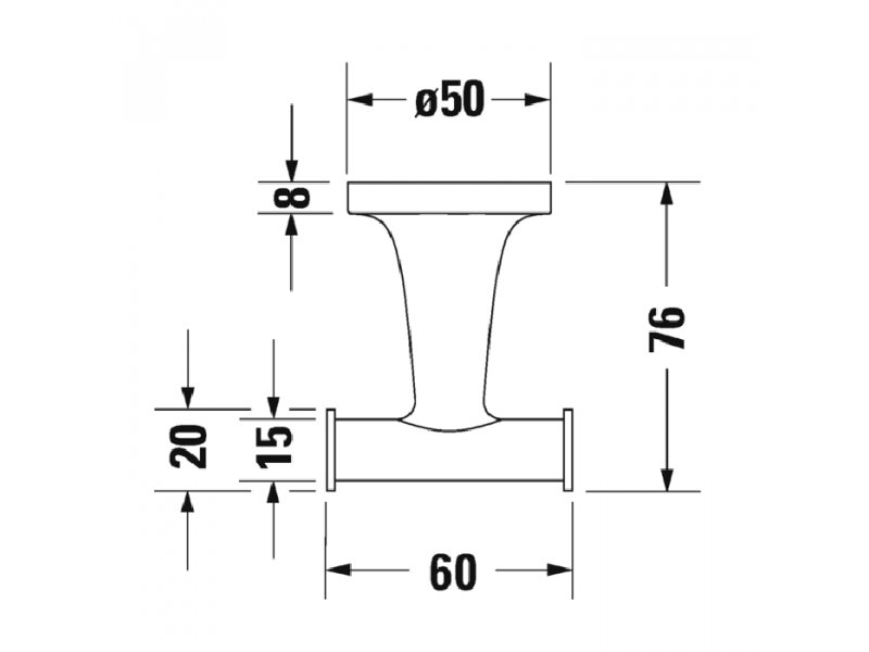 Купить Крючок двойной Duravit Starck T 0099301000, хром