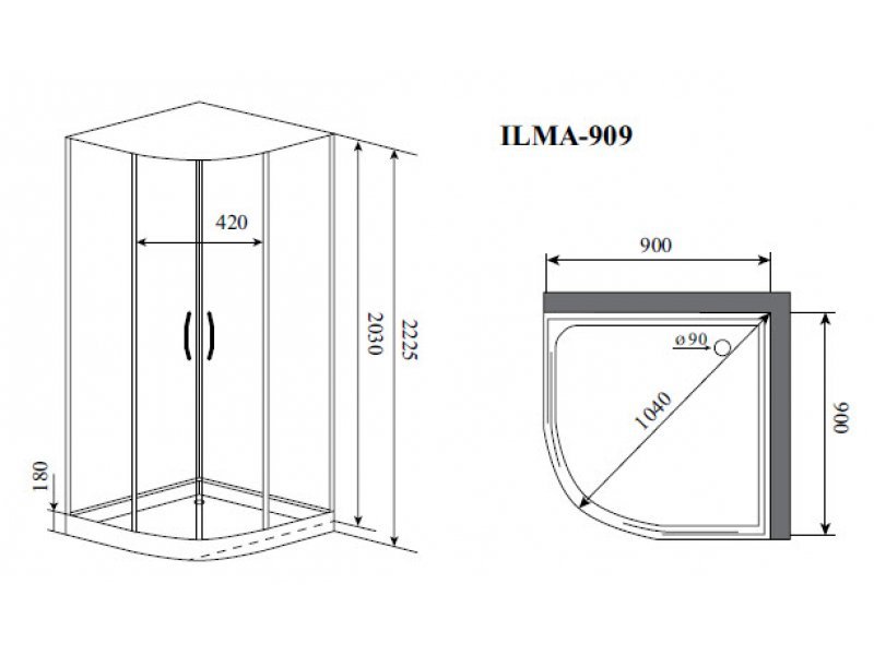 Купить Душевая кабина Timo Premium Ilma-909, 90 х 90 см