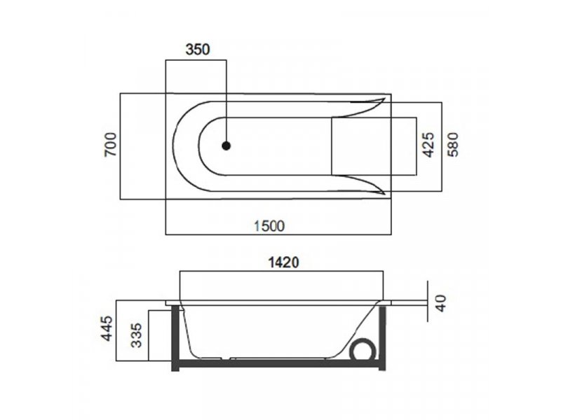 Купить Ванна гидромассажная акриловая Am.Pm Spirit W72W-150-070W1D на каркасе 150 x 70 см