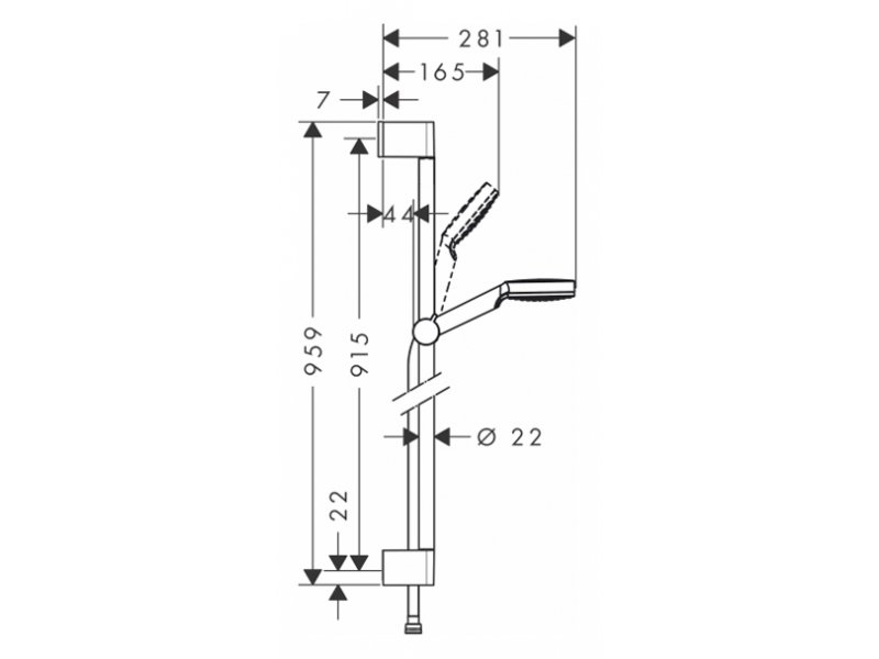 Купить Душевой гарнитур Hansgrohe Crometta 1 jet EcoSmart 26539400, белый/хром