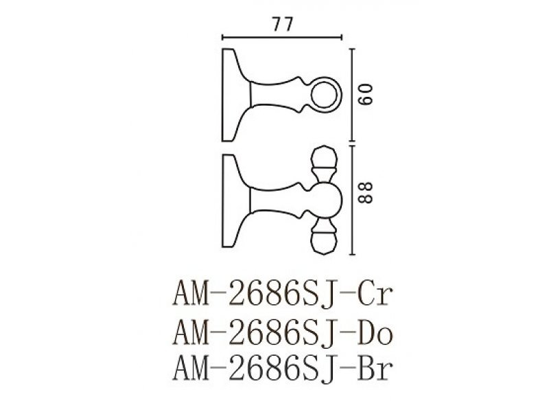 Купить Двойной крючок Art&Max Antic Crystal AM-E-2686SJ-Br, бронза