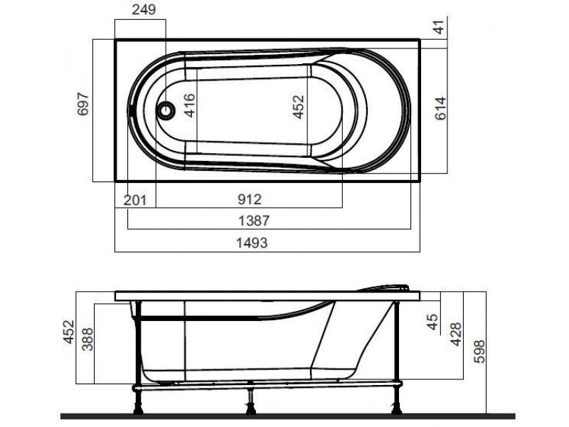 Купить Ванна гидромассажная Am.Pm Joy W85A-150-070W-A, 1500 х 700 мм, ultra