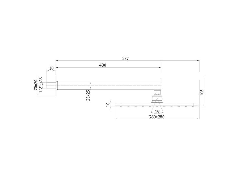 Купить Верхний душ Bossini Cosmo H69598I.073, квадратный, черный матовый