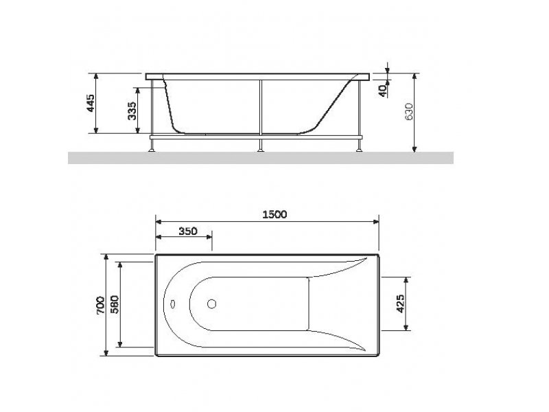 Купить Ванна гидромассажная Am.Pm Spirit 150 х 70 см W72A-150-070W-A2,line