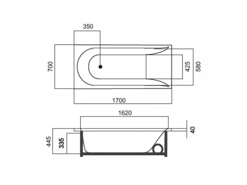 Купить Ванна гидромассажная акриловая Am.Pm Spirit W72W-170-070W1D на каркасе 170 x 70 см