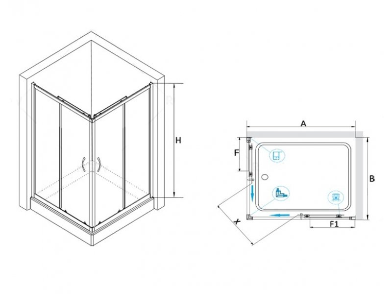 Купить Душевой уголок RGW PA-146, 020814679-11, 70 х 90 x 185 см, дверь раздвижная, стекло прозрачное, хром