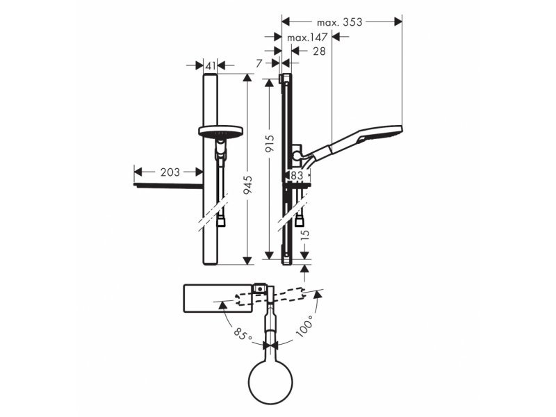 Купить Душевой гарнитур Hansgrohe Raindance Select S 27648000, хром