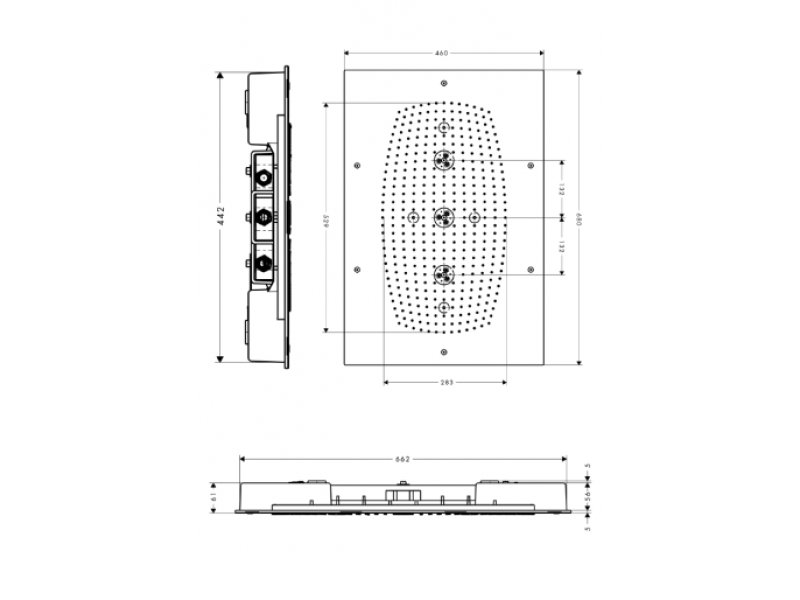 Купить Верхний душ Hansgrohe Raindance Rainmaker 680/460 3jet 28417000, без подсветки