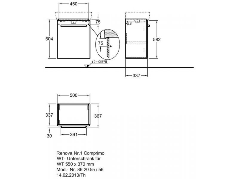 Купить Тумба под раковину Geberit Renova Nr.1 Comprimo New F862055000