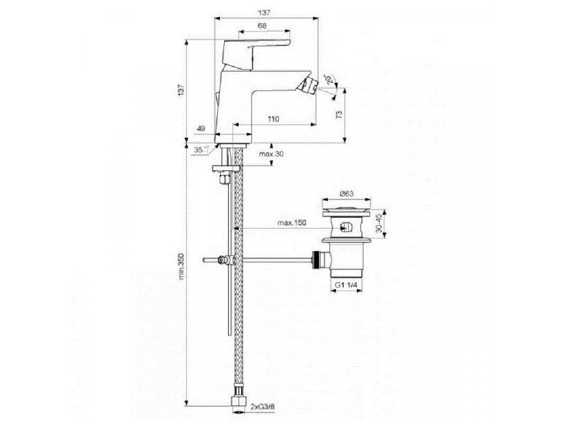 Купить Смеситель для биде Ideal Standard Vito B0456AA