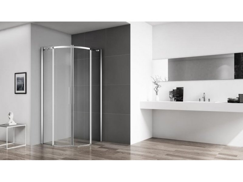 Купить Душевой уголок BelBagno Acqua R-2-100-C-Cr, 100 х 100 х 195 см, профиль хром, стекло прозрачное