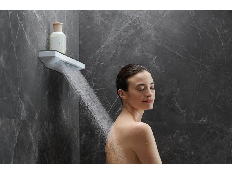 Купить Боковой душ с полкой Hansgrohe Rainfinity 500 1jet 26243700, белый матовый