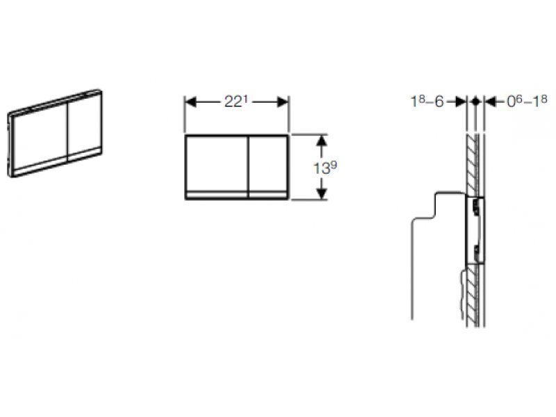 Купить Клавиша Geberit Sigma Type 60 115.792.GH.1 цинковое литье, цвет хром полированный