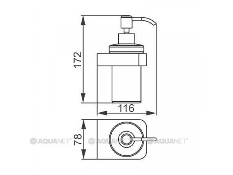 Купить Дозатор для мыла с держателем Aquanet 5781-J, хром (187076)