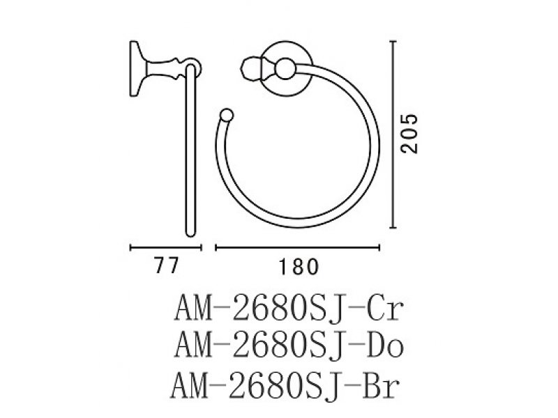 Купить Полотенцедержатель Art&Max Antic Crystal AM-E-2680SJ-Br, 18 см, бронза